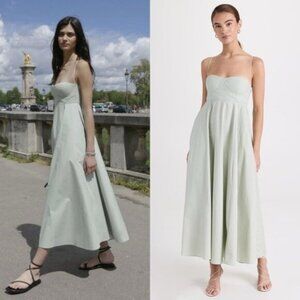 Pixie Market Antonia Padded Bustier Pastel Sage Green Midi Dress Size S